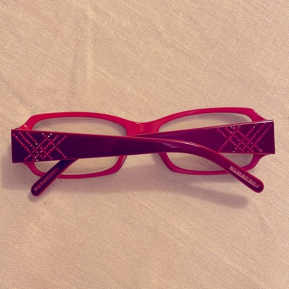 Burberry, Italian jeweled, bright red glasses frame. - Picture 2 of 6